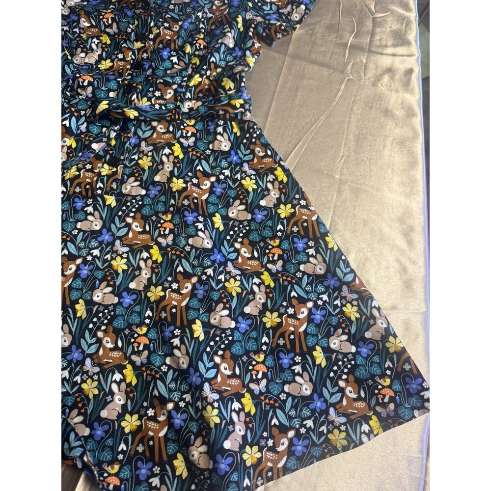 Whimsical Forrest Animal Print Dress Eva Rose Fairy Modcloth Rockabilly Whimsy - Picture 6 of 13